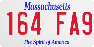 MA license plate 164FA9
