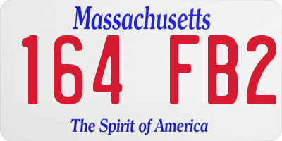 MA license plate 164FB2