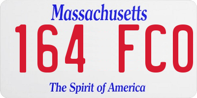 MA license plate 164FC0