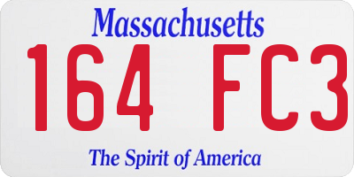 MA license plate 164FC3