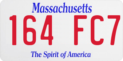MA license plate 164FC7