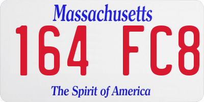 MA license plate 164FC8