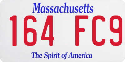 MA license plate 164FC9