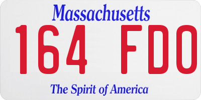 MA license plate 164FD0