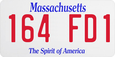 MA license plate 164FD1