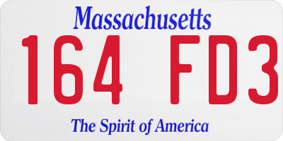MA license plate 164FD3