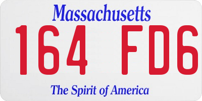 MA license plate 164FD6