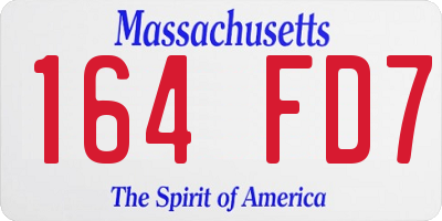 MA license plate 164FD7