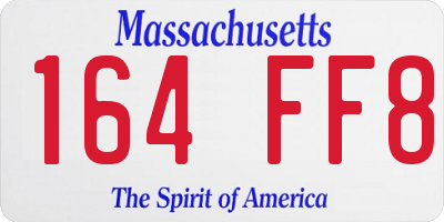 MA license plate 164FF8