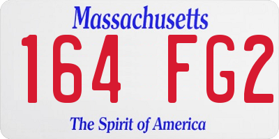 MA license plate 164FG2