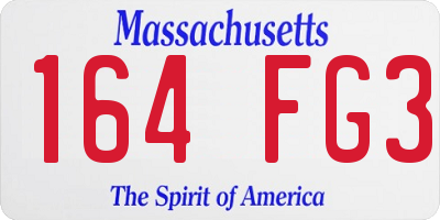 MA license plate 164FG3