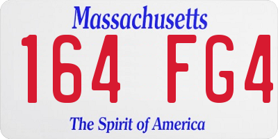 MA license plate 164FG4