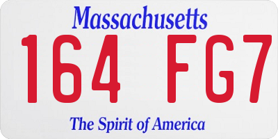 MA license plate 164FG7
