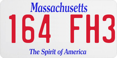 MA license plate 164FH3