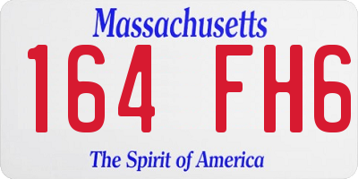 MA license plate 164FH6