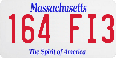 MA license plate 164FI3
