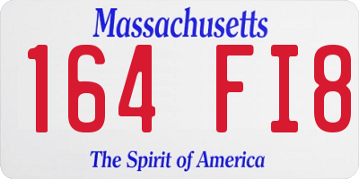 MA license plate 164FI8