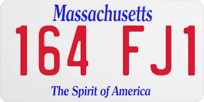 MA license plate 164FJ1