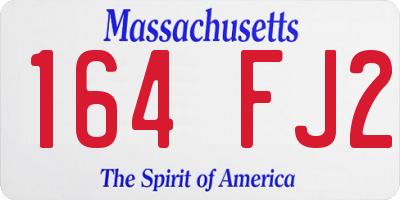 MA license plate 164FJ2