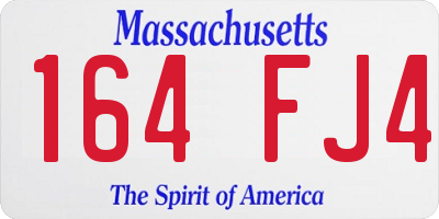 MA license plate 164FJ4