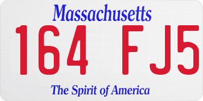 MA license plate 164FJ5