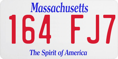 MA license plate 164FJ7