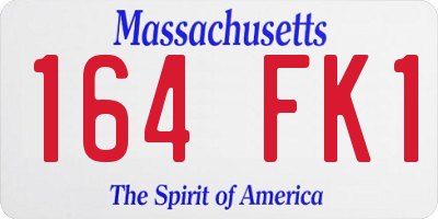 MA license plate 164FK1