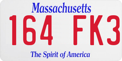 MA license plate 164FK3