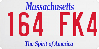 MA license plate 164FK4