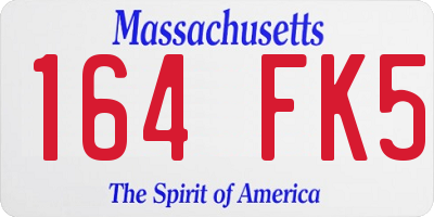 MA license plate 164FK5