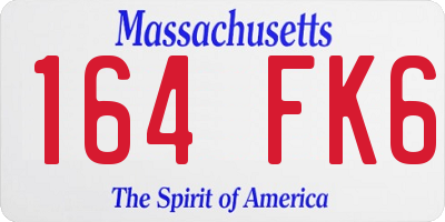 MA license plate 164FK6