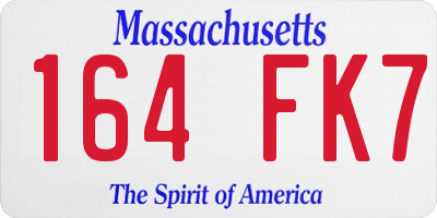 MA license plate 164FK7