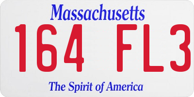 MA license plate 164FL3