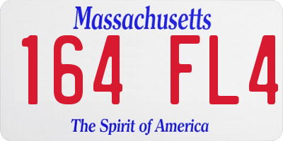 MA license plate 164FL4