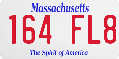 MA license plate 164FL8