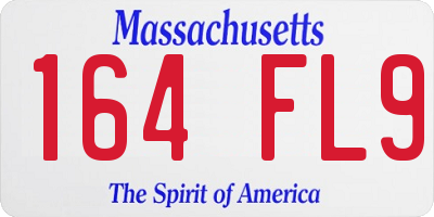 MA license plate 164FL9