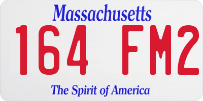 MA license plate 164FM2