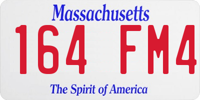 MA license plate 164FM4