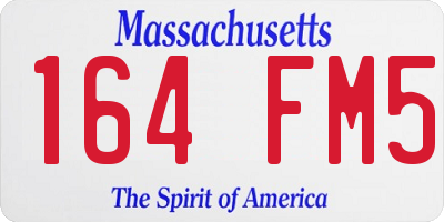 MA license plate 164FM5