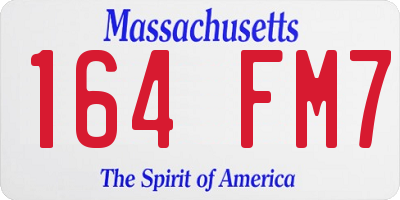 MA license plate 164FM7