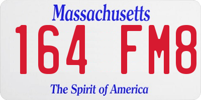 MA license plate 164FM8