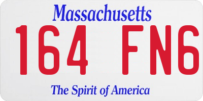 MA license plate 164FN6