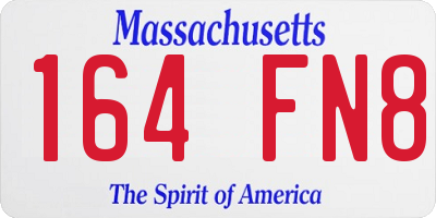 MA license plate 164FN8