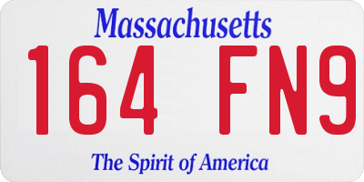 MA license plate 164FN9