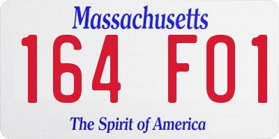 MA license plate 164FO1