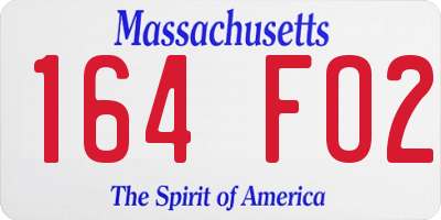 MA license plate 164FO2