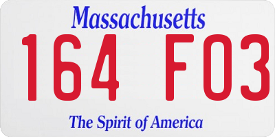 MA license plate 164FO3