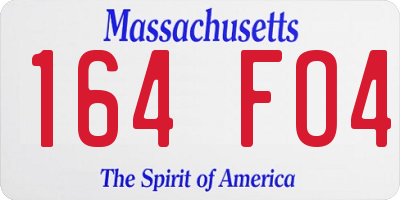 MA license plate 164FO4