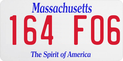 MA license plate 164FO6