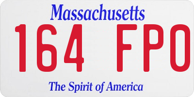 MA license plate 164FP0
